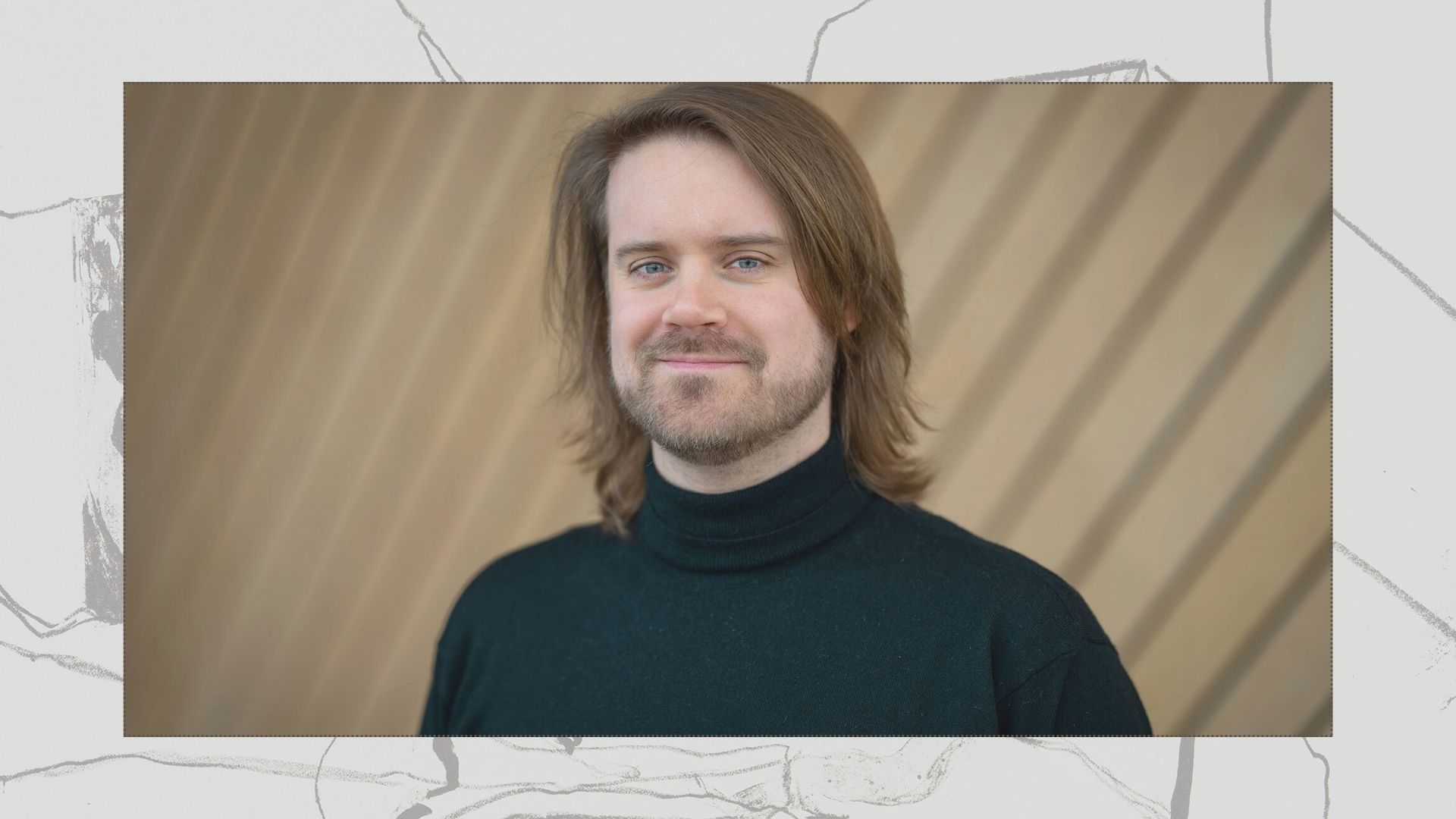 Bilde av Mari Kjeldstadli og Endre Sannes Hadland. Bakgrunnen er et utsnitt hentet fra Gengangere-plakaten. Tekst: Premiereførsnakk med regissør Mari Kjeldstadli og dramaturg Endre Sannes Hadland.