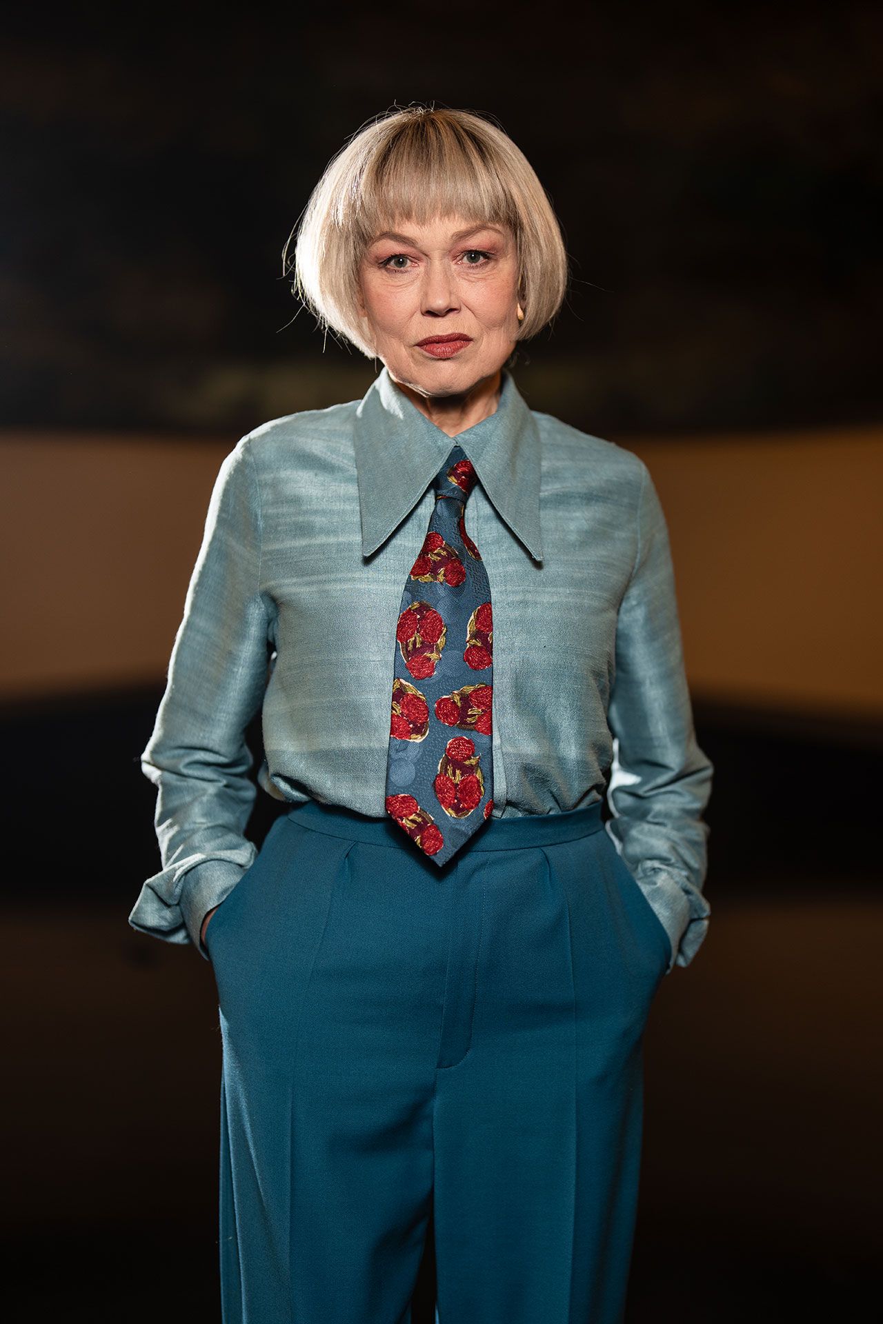 Marianne Nielsen som karakteren Fru Heyst i Påske