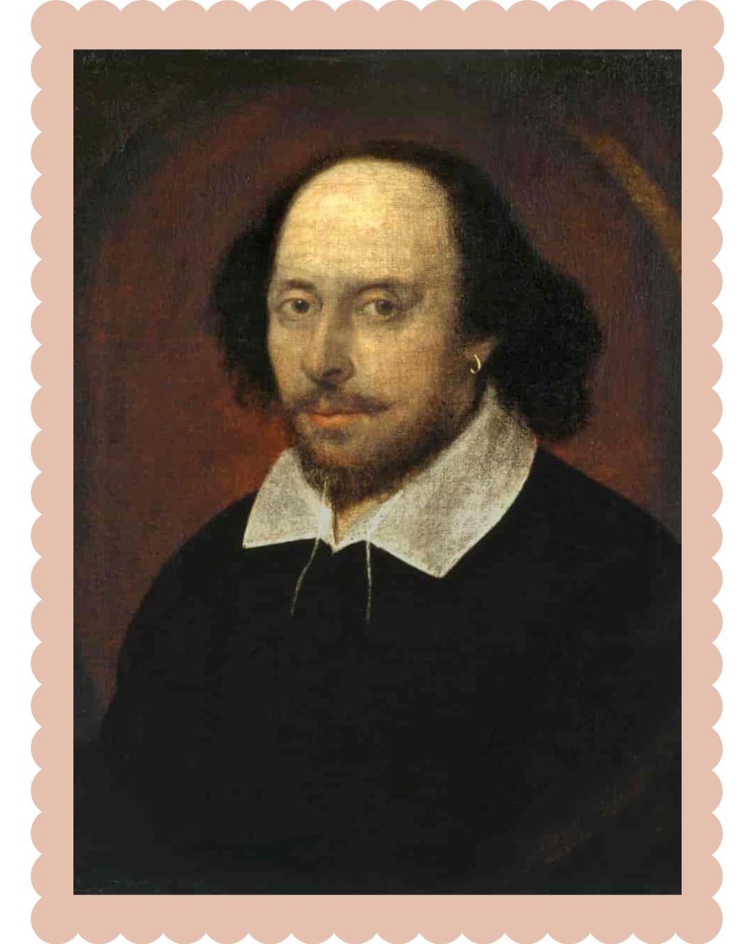 William Shakespeare - Maleri med rosa ramme