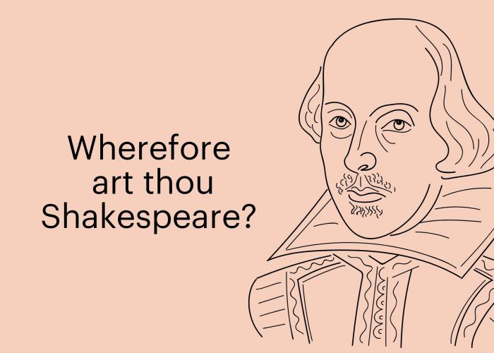 Illustrasjon av William Shakespeare - Rosa bakgrunn.
