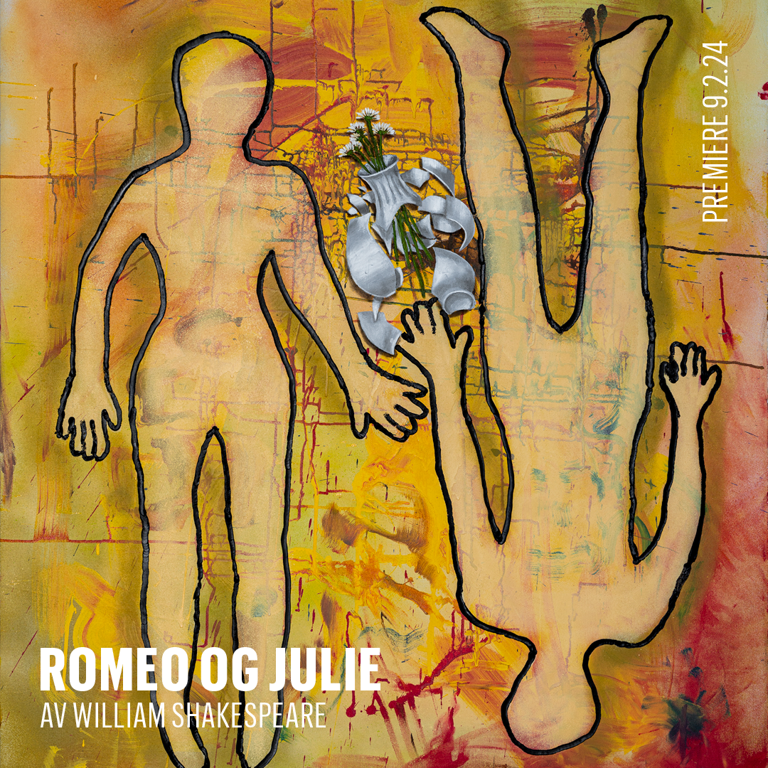 Romeo og Julie-plakat, av billedkunstner Amale Larsen.