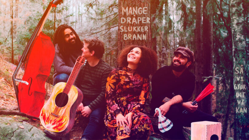 Spor av dråper, og røde nebb