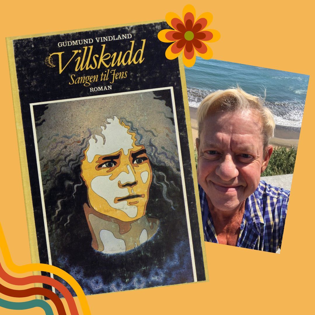 Illustration featuring a photo of Gudmund Vindsun and the cover of the book *Villskudd*. 