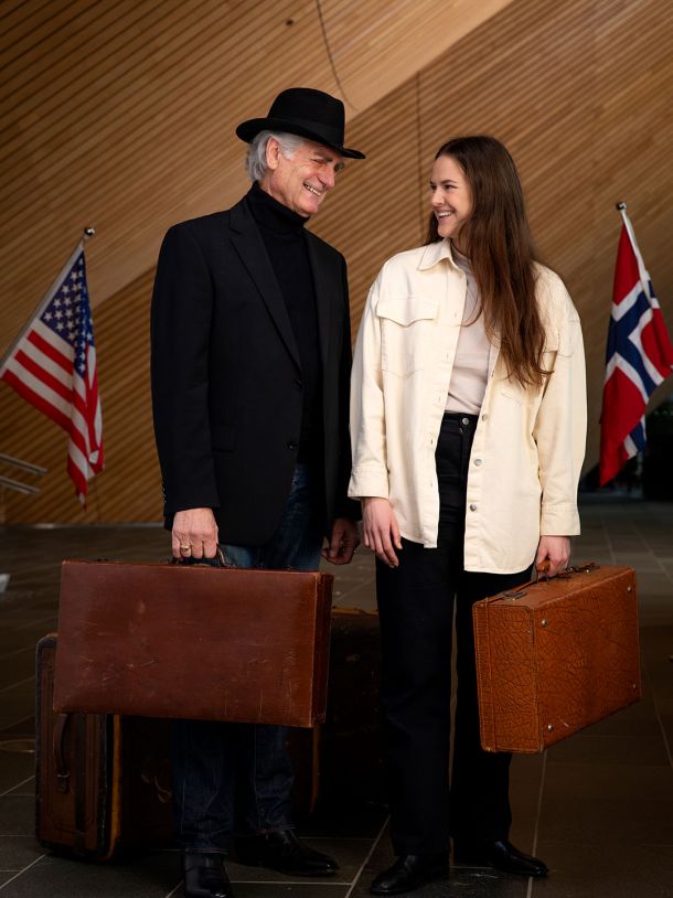 Kvinne i trapp