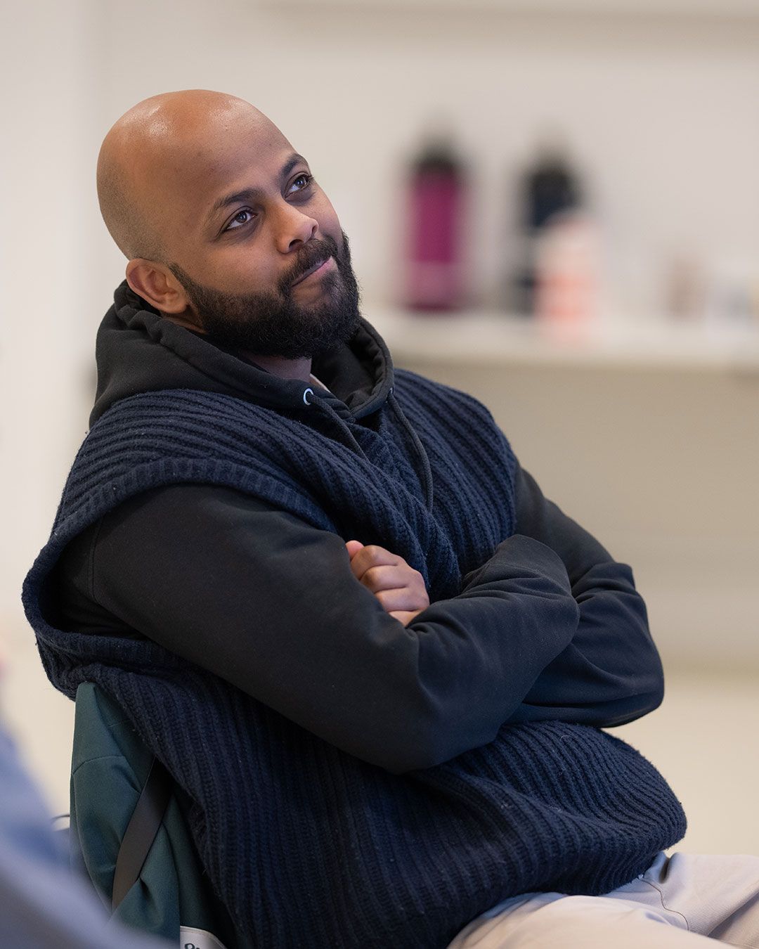 Skuespiller Khalid Mahamoud på prøvestart til Påske