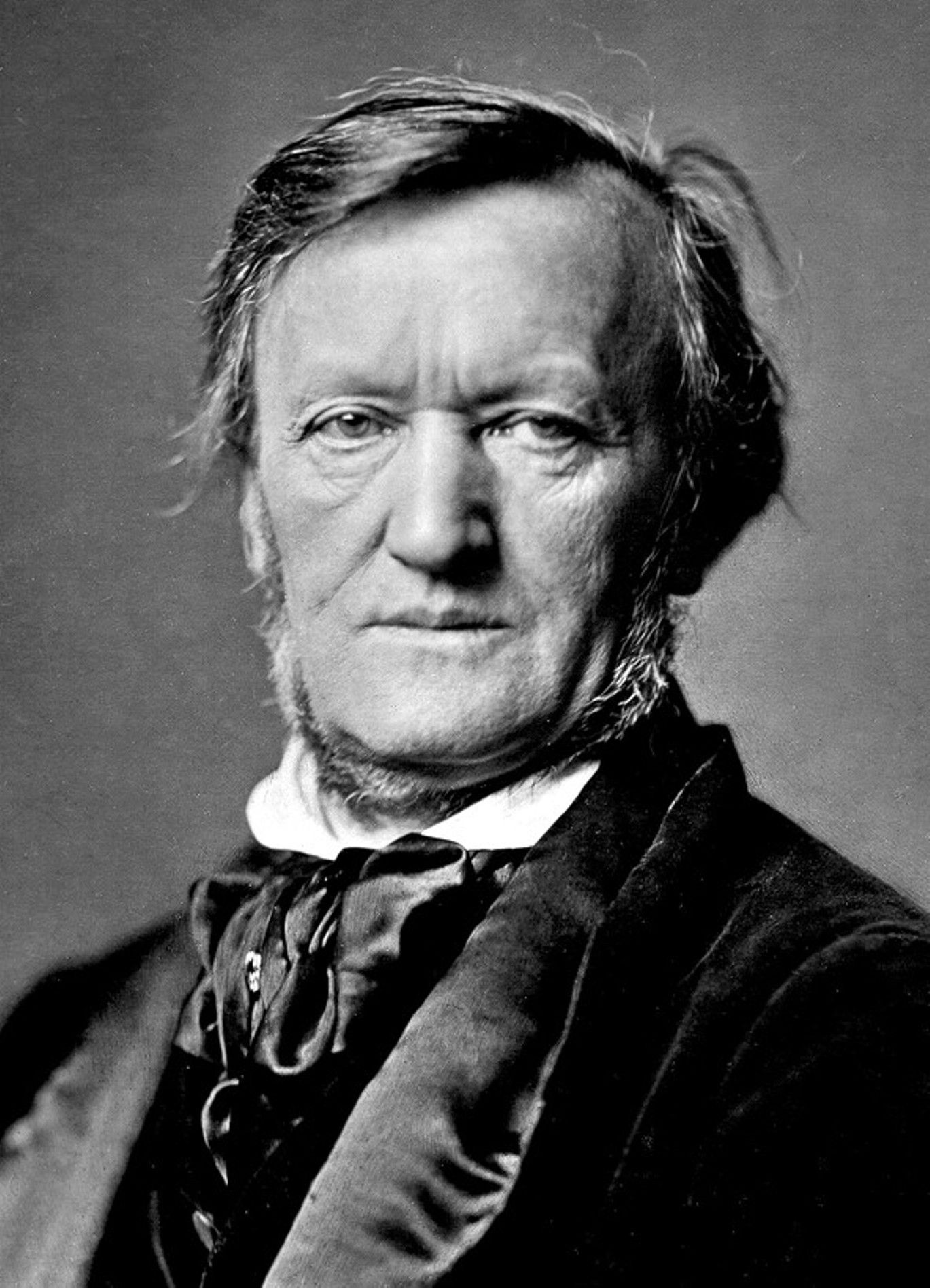Richard Wagner portrett svart-hvitt