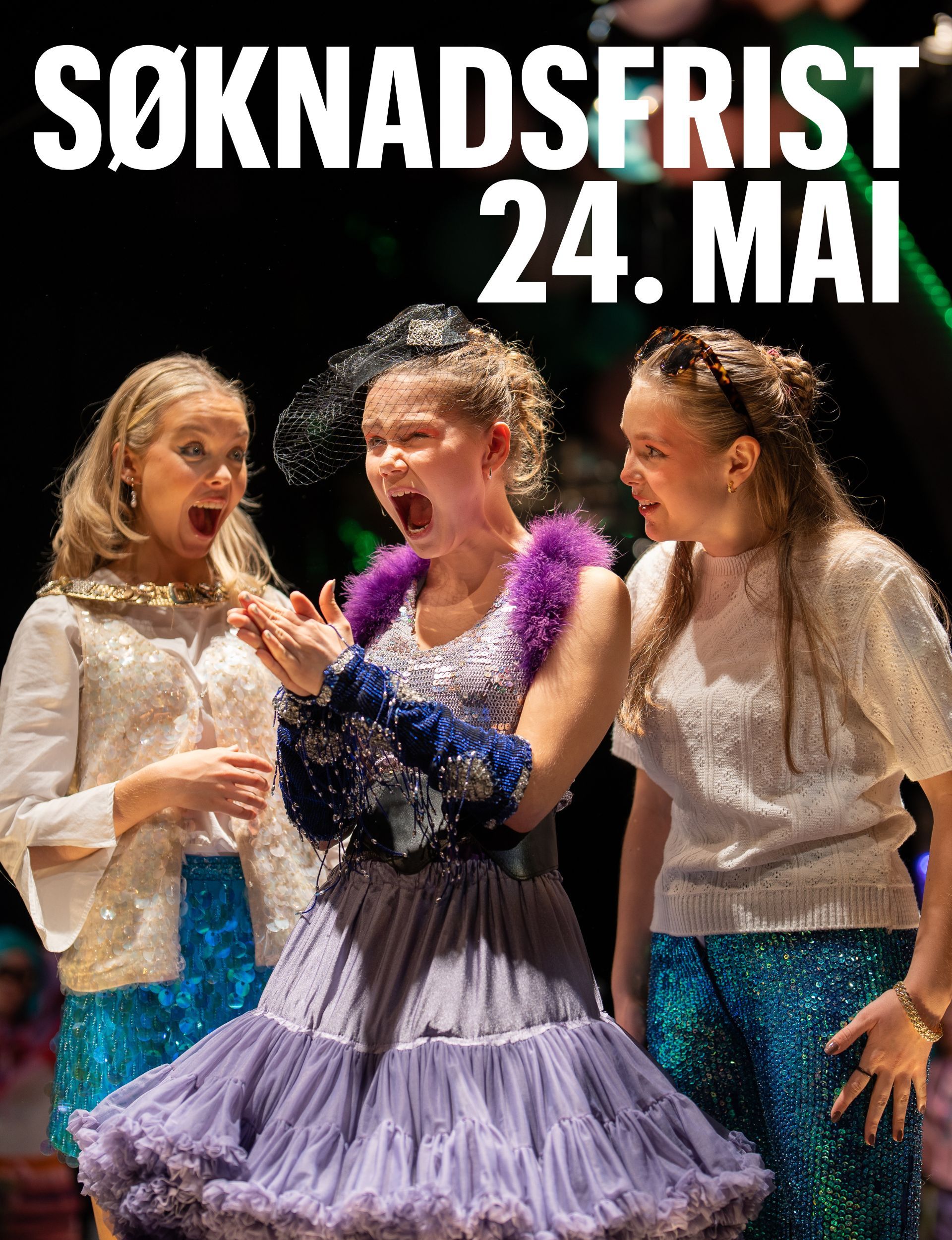 Påminnelse tekst i bildet: Søknadsfrist til UngdomsKilden 24 mai.