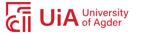 Bilde med UiA sin logo og tekst University of Agder.